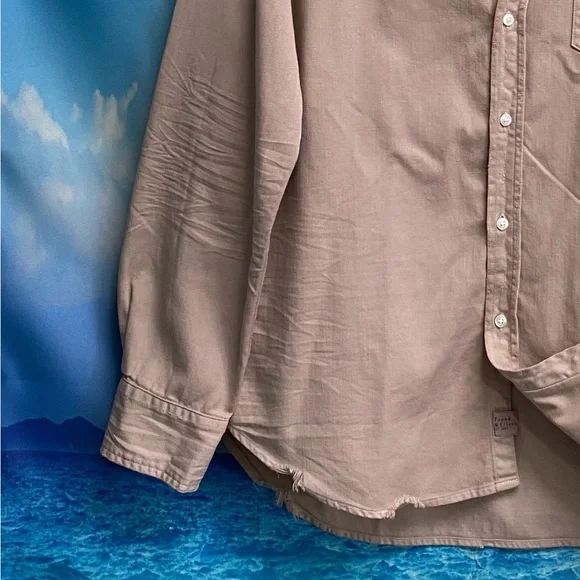 Frank & Eileen Eileen Button-Up Shirt Famous Denim Size: M Sand - Picture 9 of 16